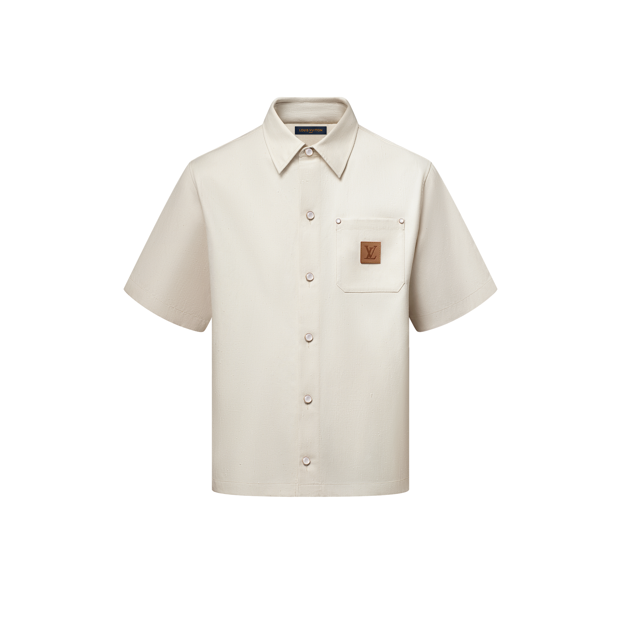 スーツ Louis Vuitton shirt Embroidered Signature Short-Sleeved Denim Shirt - Men